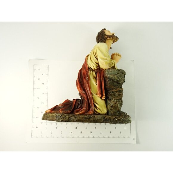 Praying Jesus Figurine Agony in the Garden of Gethsemane Artist Signed 2007 - Picture 12 of 16